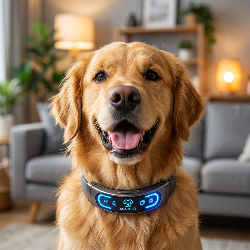 Golden Retriever with Smart Collar